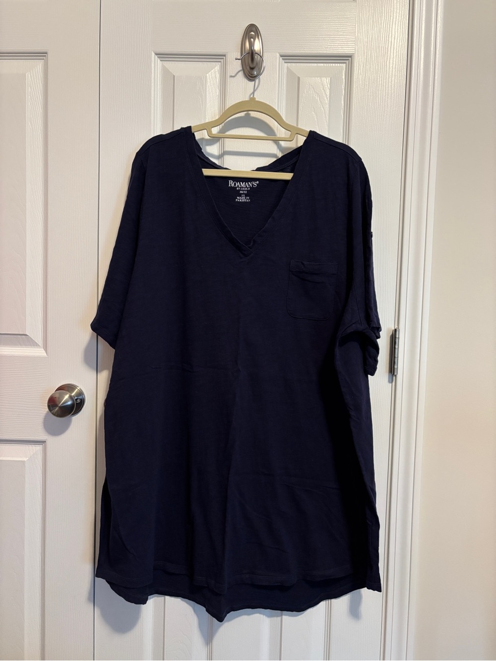 Roaman's Slub V-Neck Boyfriend Tunic Top